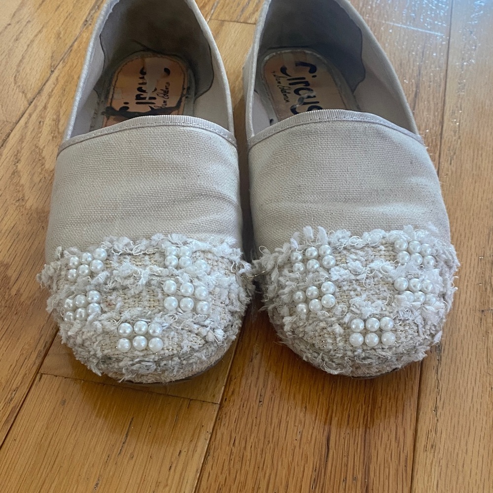 Circus by Sam Edelman Cream Embellished Flats